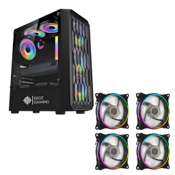 Combo Gabinete Gamer Negro con Ventiladores RGB | Shot Gaming Pro Series