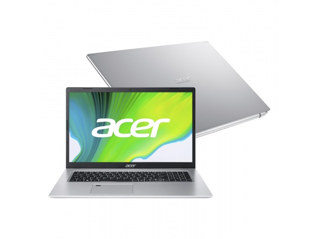 Acer Aspire 5 A517-52-72DP es un notebook de 17,3 pulgadas con resolución Full HD. Equipado con procesador Intel Core i7, 8 GB de RAM y 512 GB de almacenamiento. Incluye gráficos Intel Iris Xe, conectividad WiFi 6 y Bluetooth 5. Diseño plateado y teclado 