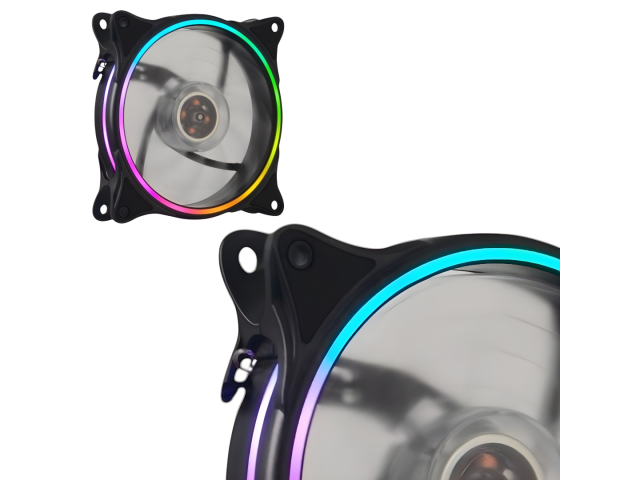 Ventilador RGB de la serie Shot Gaming Pro, de 12 cm, con iluminación en aro doble cara. Pack de 3 unidades diseñado para ofrecer refrigeración eficiente y funcionamiento silencioso. Conector Molex de 4 pines, ideal para configuraciones en cascada. Perfec