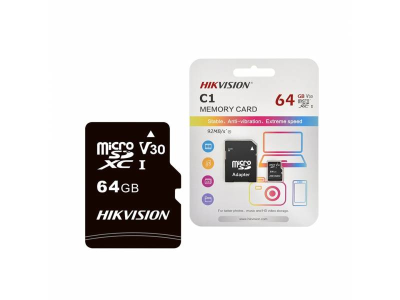 Memoria Micro Sd Hikvision 64gb Clase 10 + Adaptador Sd