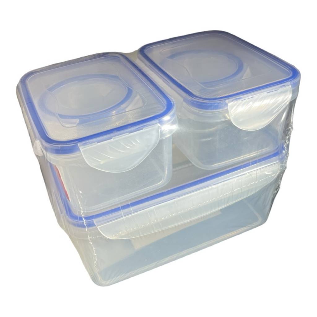  Set de 5 recipientes herméticos para comida. Plástico libre de BPA. Ideal para almacenar y transportar alimentos. Apto para microondas y lavavajillas. ¡Organiza tu cocina y disfruta de tus comidas frescas!