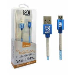 Cable Reforzado Datos Roca Micro Usb 2m 2.4A