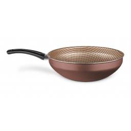 Wok Con Mango 28 Cm Mta antiadherente Flora Chocolate