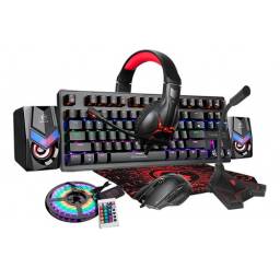 Combo Gamer Teclado Mecanico Mouse Tira Led Micr Mem 40