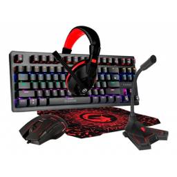 Combo Gamer Teclado Mecanico Auricular Microfono Mem 11