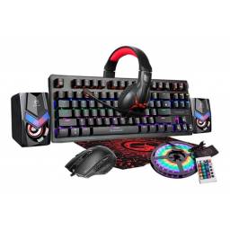 Combo Gamer Teclado Mecanico Mouse Parlantes Rgb Mem 23