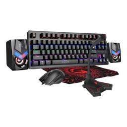 Combo Gamer Teclado Mecanico Mouse Parlante Rgb Mem 18