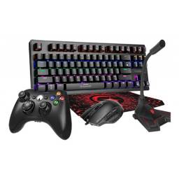 Combo Gamer Teclado Mecanico Joystick Microfono Mem 20