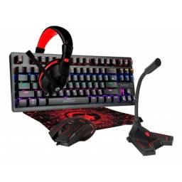 Combo Gamer Teclado Meca Auriculares Microfono Mem 30