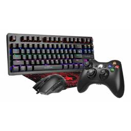 Combo Gamer Teclado Mecnico Mouse Y Joystick Rgb Mem 5