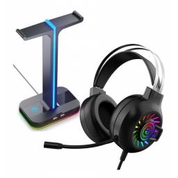 Soporte Y Auriculares Gamer Razeak Rh 18 7.1 Rgb Led