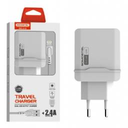 Cargador Doble 2.4a + Cable Compatible con iPhone Somostel