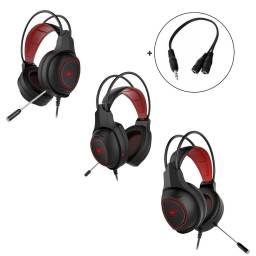 Auricular Gamer  Pc Ps4  Havit Led Black Red H2239d