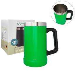 Vaso Jarra De Cerveza Comet C/ Manija 700ml Acero Inox.