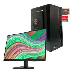 Pc Gamer Ryzen 5 4600g 8gb Ram Ssd + Monitor HP P24v PB 2