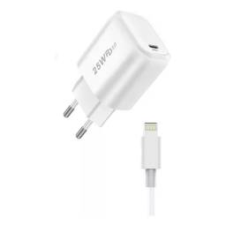 Cargador 25W 3.0 Carga Rpida + Cable Tipo iphone Foneng 1m