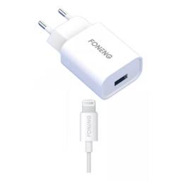 Cargador Ficha 2.1a + Cable compatible iphone 1m Foneng Eu43