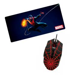 Mouse Pad XXL + Mouse Gamer Marvel Spider Man