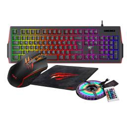 Combo Gamer Teclado Mouse , pad Y Tira Led Gd3