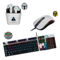 Teclado Mecanico Gamer + Mouse + Auricular BT Primus Star Wars Ahsoka Tano