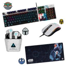 Teclado Mecanico + Mouse + Pad XXL+Auricular BT Ahsoka Tano