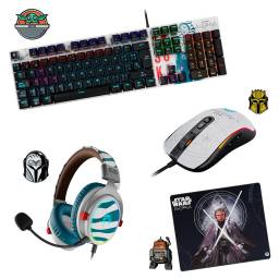 Teclado Mecanico + Mouse + Auricular + Pad Star Wars Ahsoka Tano