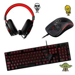 Teclado Mecanico + Mouse + Auricular Primus Star Wars Darth Vader