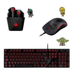 Teclado Mecanico Gamer + Mouse + Auricular BT Primus Star Wars Darth Vader