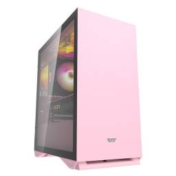 Gabinete Darkflash DLM22 Rosado Lateral de Vidrio