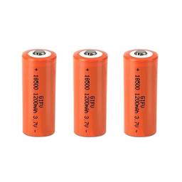 Pack x3 Pilas Bateras de Litio Recargables 1200 MAH 3.7V HY-18500