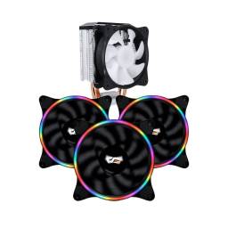 Kit de 3 Fanes D1 + Fan Cooler Rgb Disipador De CPU