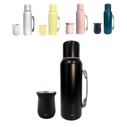 Termo Comet 1 Litro con Asa + Mate 160 ml Acero Inoxidable  colores