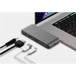 Adaptador Hub Tipo C 5 En 1 Jack 3.5mm Hdmi Usb 3.0 Pd