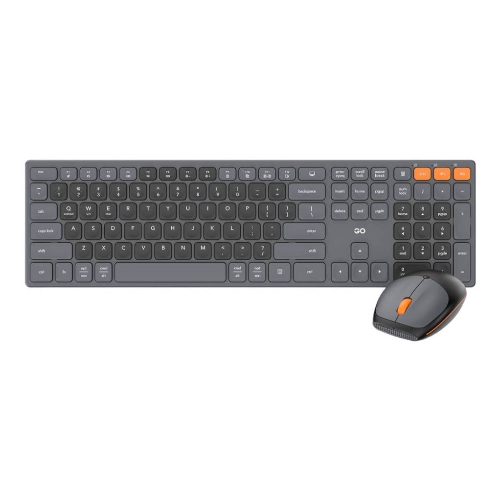 Mejora tu productividad con el  kit Teclado y Mouse Inalámbrico WK895 Gris. Este combo ofrece un diseño ergonómico, conexión Bluetooth de alta velocidad y batería de larga duración.