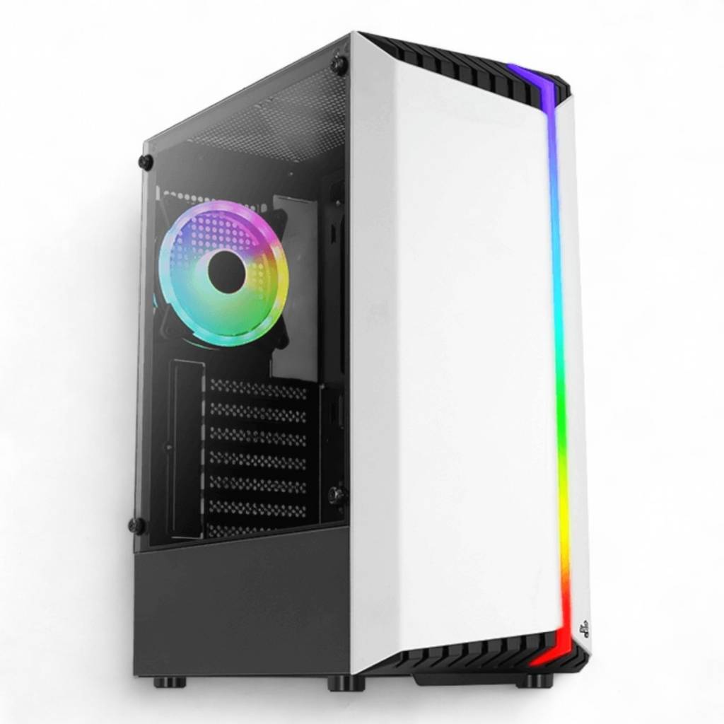 Eleva tu juego con el gabinete AeroCool BIONIC G-WT-V2 RGB. Su diseño de panel frontal RGB Y UN VENTILADOR RGB preinstalados proporcionan un flujo de aire superior y una impresionante iluminación. Comodidad de 3 puertos USB y gran espacio.