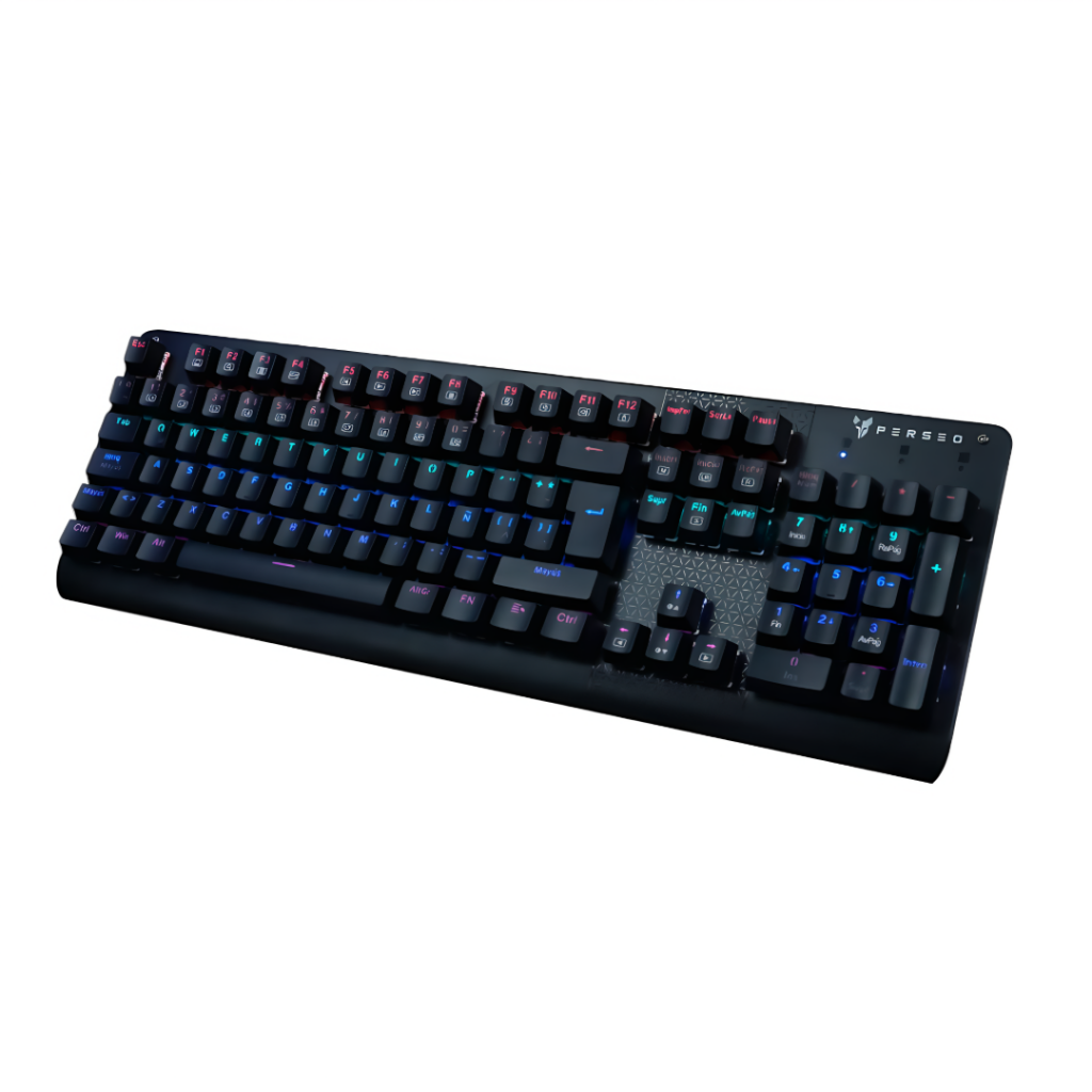 Eleva tu experiencia de juego con el Teclado mecánico Perseo Electryon Rainbow. Con su diseño elegante en negro y sus teclas RGB, este teclado no solo ofrece una estética impactante, sino también una respuesta rápida y precisa para cada pulsación. ¡Domina