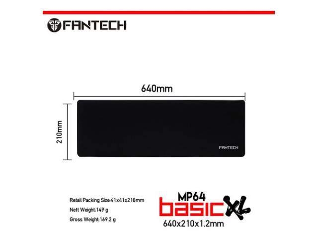 El Mousepad XL Fantech Basic MP64XL es la base perfecta para tus sesiones de juego. Con un tamaño de 64 x 21 cm, proporciona suficiente espacio para tu mouse y teclado. Su superficie suave garantiza un deslizamiento fluido. ¡Haz que cada movimiento cuente