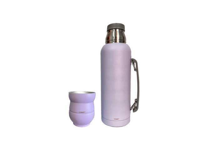 Termo de 1L Acero inoxidable, mantiene temperatura 12hs, asa para transporte cómodo.Mate de 140ml Acero inoxidable, duradero, elegante. Liviano y portátil Variedad de colores: Elige tu estilo. Combo perfecto: Sabor y tradición del mate en cualquier lugar.