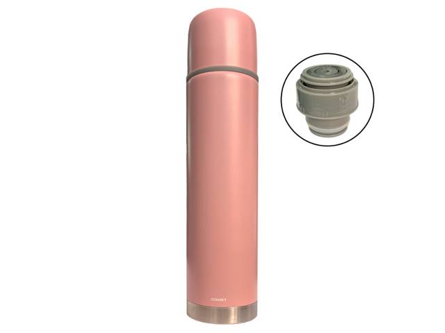 Disfruta de tu combo con termo de acero inoxidable de 750 ml que mantiene la temperatura de tu mate por 8 horas, un mate de acero inoxidable de 160 ml y una bombilla Comet. El termo tiene un diseño bala compacto y un tapón cebador para cebar fácilmente