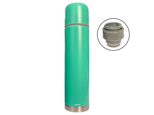 Disfruta de tu combo con termo de acero inoxidable de 750 ml que mantiene la temperatura de tu mate por 8 horas, un mate de acero inoxidable de 160 ml y una bombilla Comet. El termo tiene un diseño bala compacto y un tapón cebador para cebar fácilmente