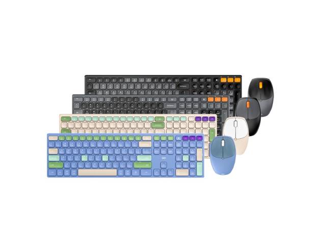 Mejora tu productividad con el  kit Teclado y Mouse Inalámbrico WK895 Gris. Este combo ofrece un diseño ergonómico, conexión Bluetooth de alta velocidad y batería de larga duración.