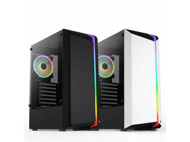 Eleva tu juego con el gabinete AeroCool BIONIC G-BK-V2 RGB. Su diseño de panel frontal RGB Y UN VENTILADOR RGB preinstalados proporcionan un flujo de aire superior y una impresionante iluminación. Comodidad de 3 puertos USB y gran espacio.