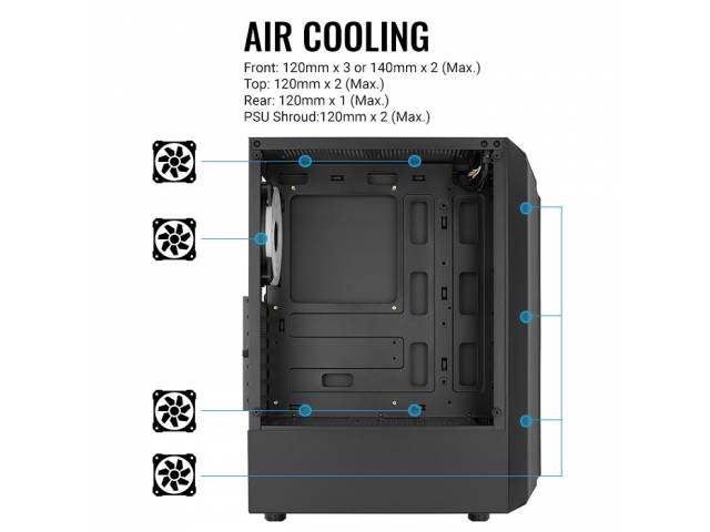 Eleva tu juego con el gabinete AeroCool BIONIC G-WT-V2 RGB. Su diseño de panel frontal RGB Y UN VENTILADOR RGB preinstalados proporcionan un flujo de aire superior y una impresionante iluminación. Comodidad de 3 puertos USB y gran espacio.