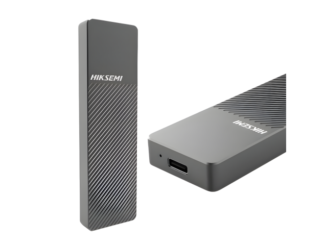 Estuche para disco duro SSD Hiksemi MD202 en color gris. Este accesorio está fabricado en aleación de aluminio, lo que le brinda durabilidad y un diseño elegante. Sus dimensiones son 106 milímetros de largo, 31 milímetros de ancho y 10 milímetros de alto.