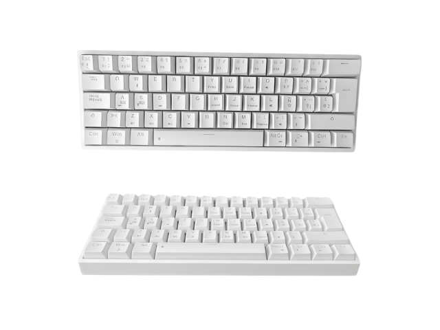 Teclado mecánico gaming Eagle Warrior KA-Y182 en color blanco. Cuenta con 62 teclas, retroiluminación RGB personalizable y interruptores mecánicos azules. Diseño compacto ideal para setups minimalistas. Compatible con Windows y Mac, incluye cable desmonta