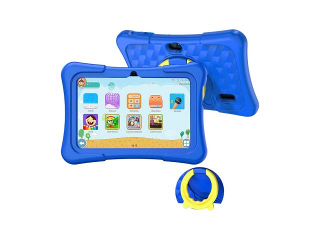 La Tablet Pritom K7 Pro Kids en azul es perfecta para la vuelta a clases! Con pantalla de 7'', 2 GB de RAM y 32 GB de almacenamiento, tus pequeños aprenderán y jugarán de manera segura.