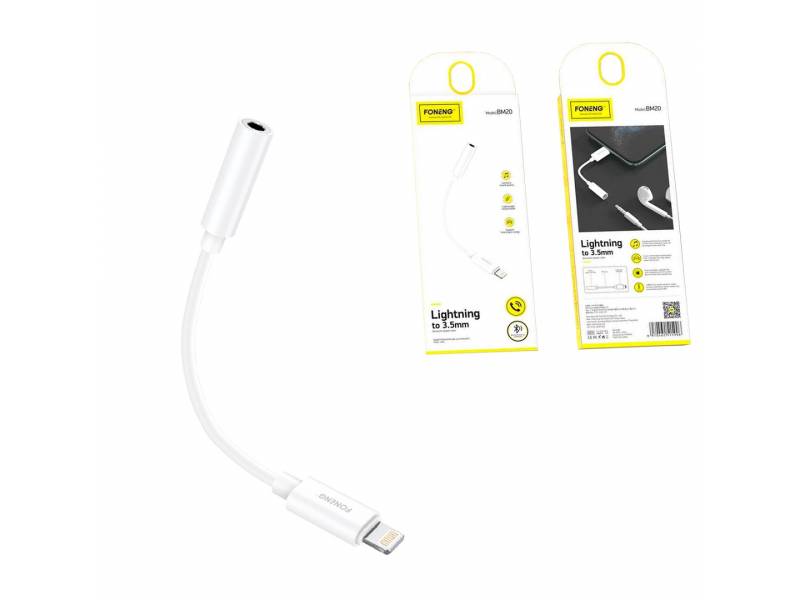 Cable Adaptador Foneng Bm20 tipo iphone Jack Compatible con iPhone