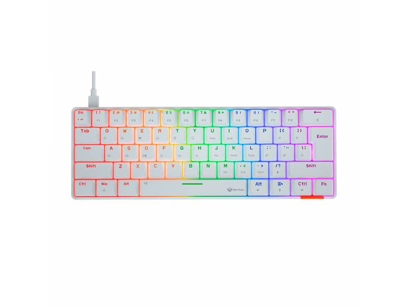 Teclado Gamer Mecnico Compacto 60% Rgb Meetion Mk005 Blanco