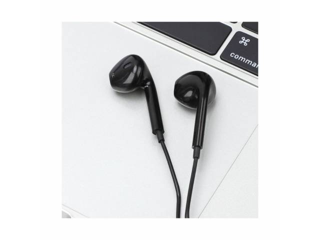 Auriculares manos libres estéreo ROCA tipo iPhone, universales con conector de 3.5 mm y diseño on-ear. Perfectos para llamadas y música en cualquier lugar.