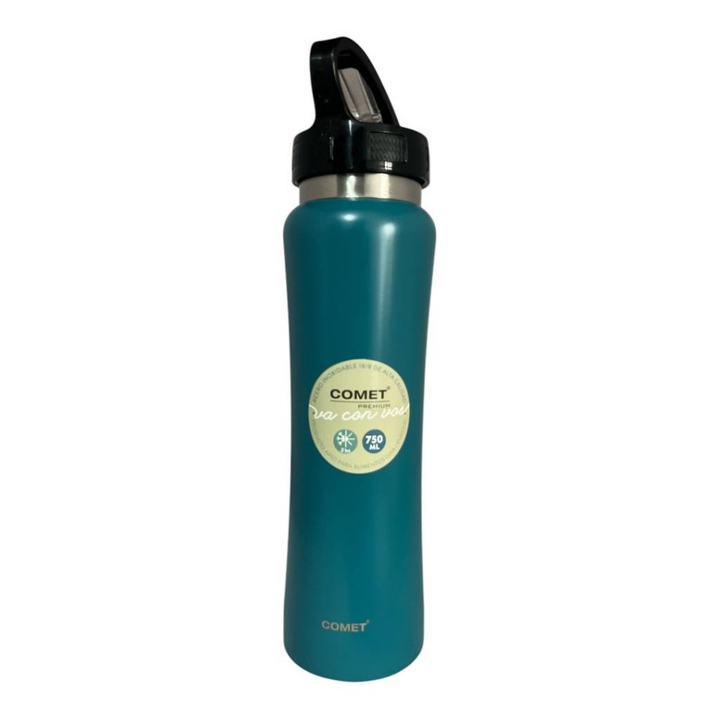 La Botella Deportiva Acero Inoxidable 750ml Comet compañera perfecta para tus entrenamientos y actividades al aire libre. Con acero inoxidable de alta calidad, esta botella es resistente a golpes y arañazos